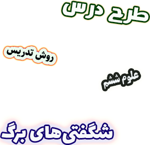 طرح درس و روش تدریس علوم ششم درس11 شگفتی های برگ